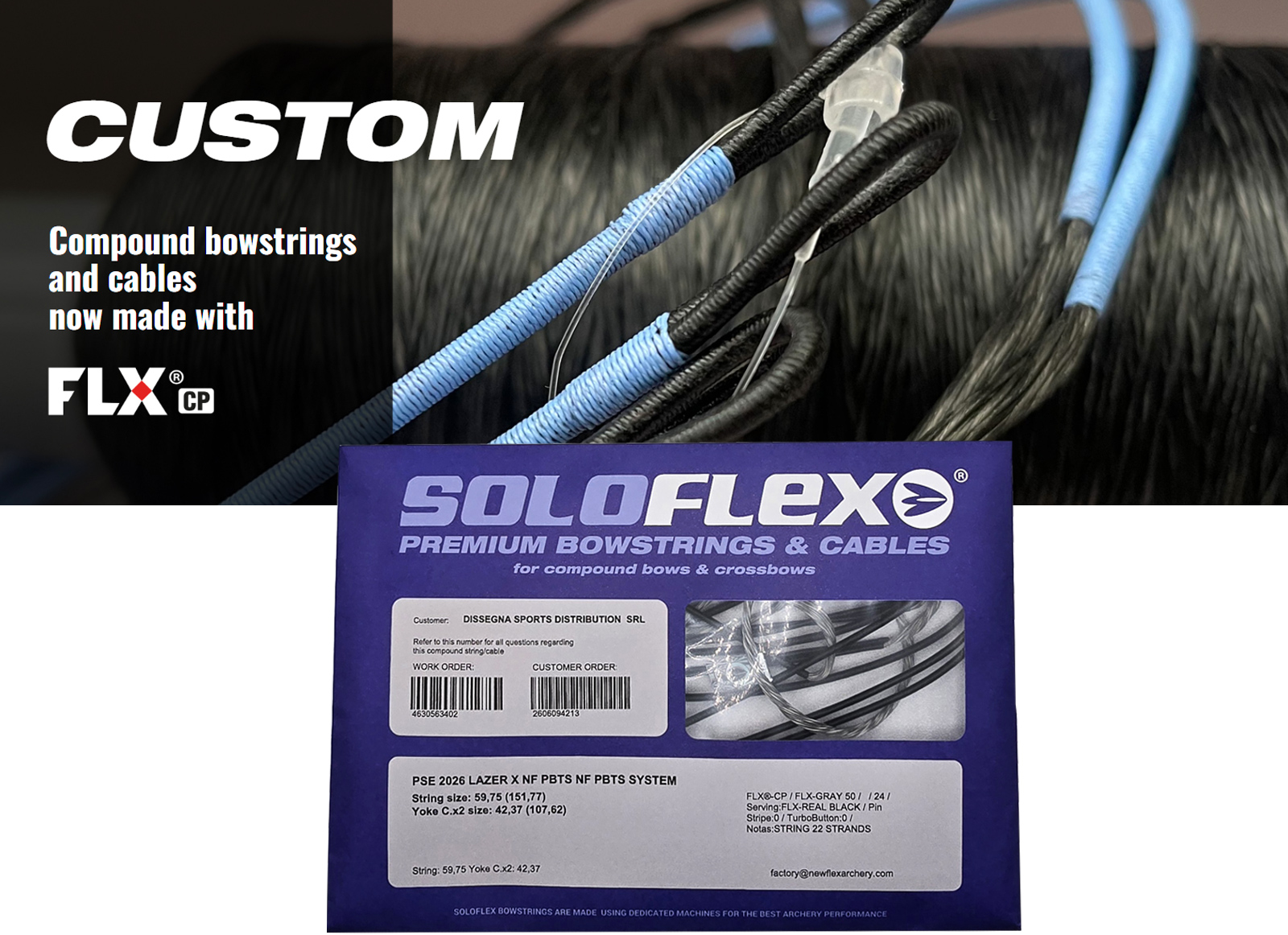 FLEX ARCHERY SET CAVI E CORDA COMPOUND CARRERA 99 V.44
