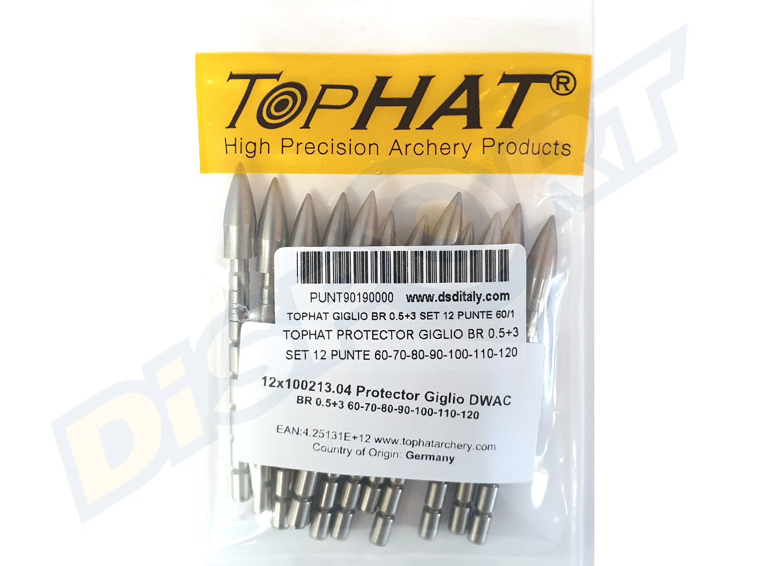 TOPHAT PROTECTOR GIGLIO DWAC BR 0.5+3 SET 12 PUNTE 60-70-80-90-100-110-120 (100213.04)