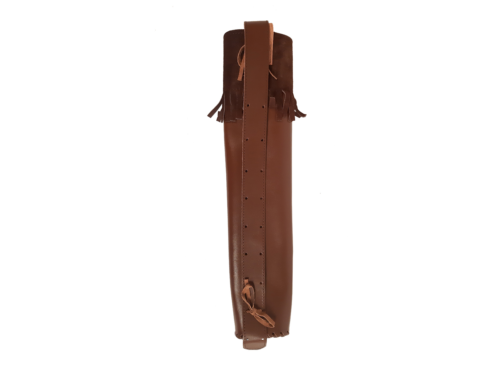 ALPEN ARCHERY BACK QUIVER RH - BROWN LEATHER WITH FRINGES
